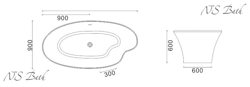 Ванна отдельностоящая NS Bath NSB-18903G 180 см