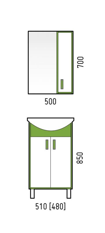 Зеркальный шкаф Corozo Спектр SD-00000685 50х70 см