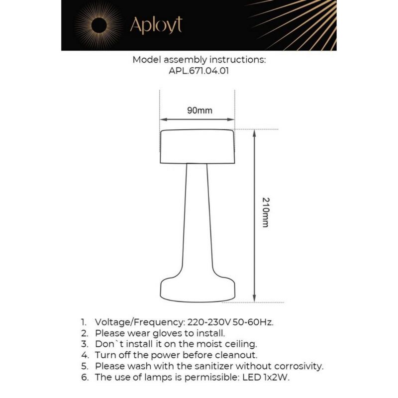 Настольная лампа Aployt Perrayn LED 3000-6400К(теплый, белый, холодный) 2W APL.671.04.01 фото 5