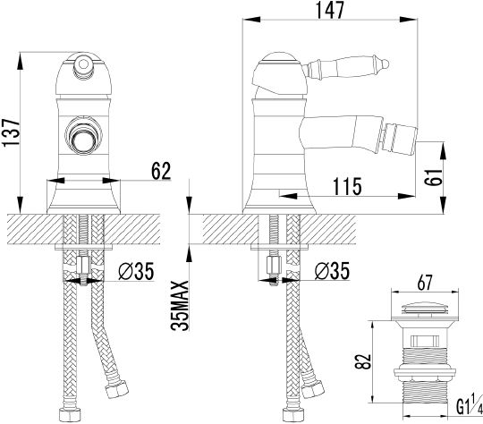 Смеситель для биде Lemark LM4808B фото 3