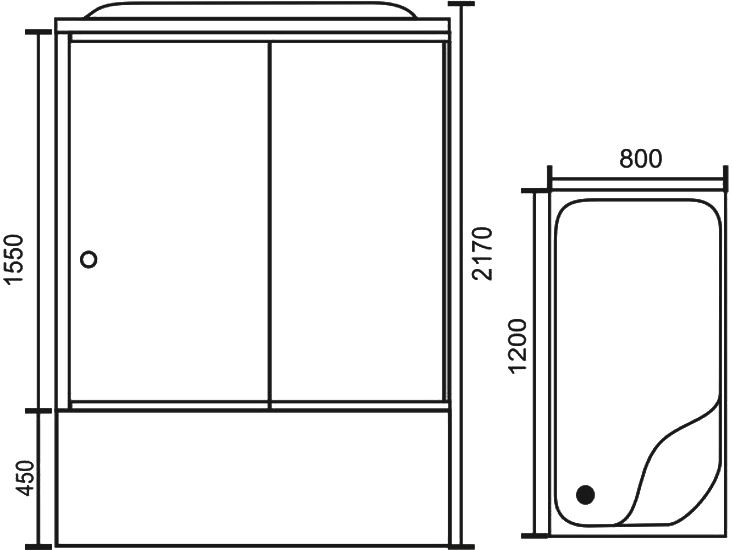 Душевая кабина Royal Bath RB 8120BP3-BT-CH-R R 80x120