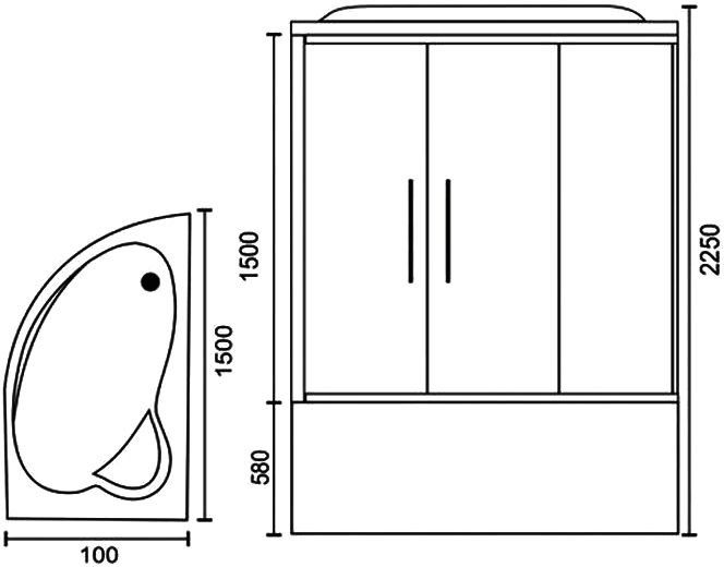 Душевой бокс Royal Bath RB150ALP-C-CH-R 100x150