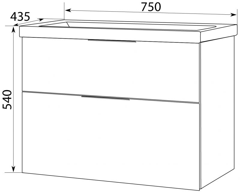 Тумба с раковиной Marka One Idalgo 75х45 У72786