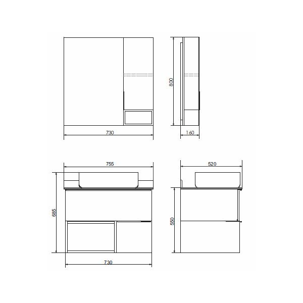 Тумба с раковиной Comforty Штутгарт 00-00001884