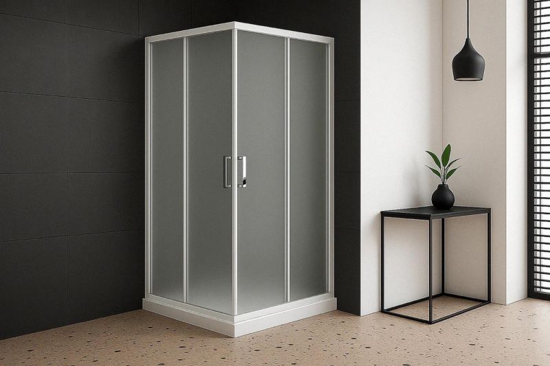 Душевой уголок Royal Bath HPD 75x90x185, RB9075HPD-C, профиль белый, стекло матовое фото 2
