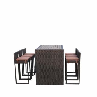Барный комплект плетеной мебели Afina BD-1829638_6Pcs Brown