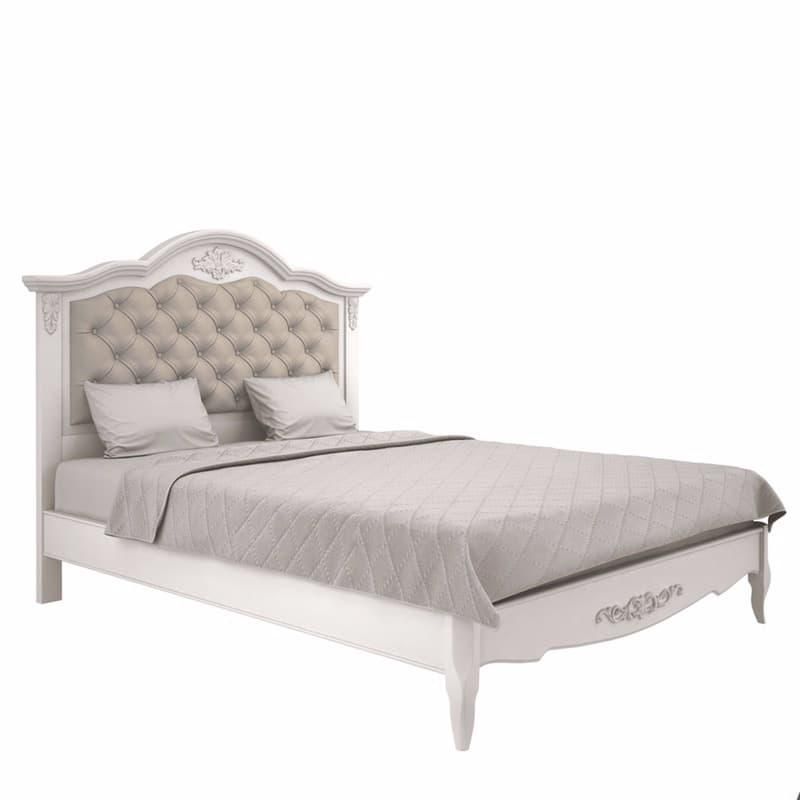 Кровать с мягким изголовьем  La Neige WHITE WOOD BD-1949842