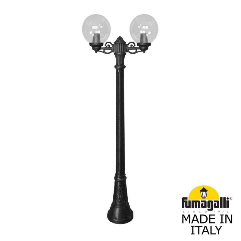 Садово-парковый фонарь Fumagalli GLOBE 250 черный, прозрачный G25.158.S20.AXF1R фото 1