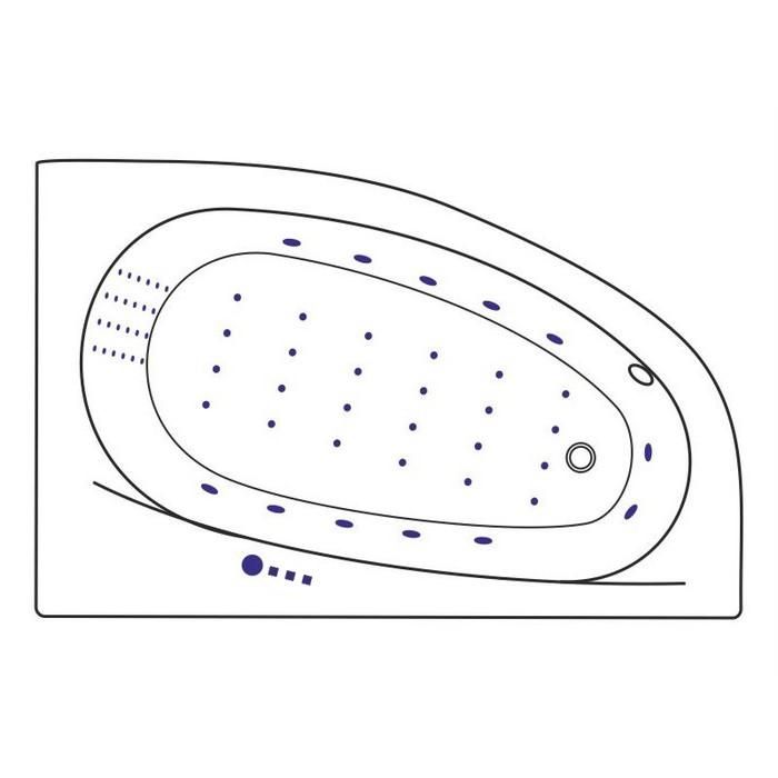 Акриловая ванна Excellent Kameleon WAEX.KMP17.NANO.GL, с гидромассажем, 170x110 см, R