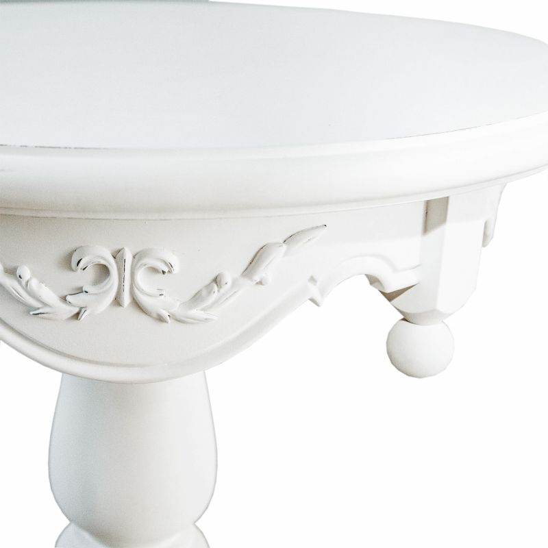 Столик La Neige White Wood кофейный круглый с обечайкой белого цвета BD-2996684