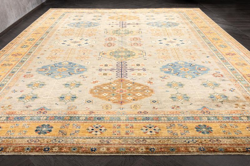 Пакистанский ковер из шерсти Carpet «KAZAK ROYAL» 227870-BRN-GLD 406 x 511 см