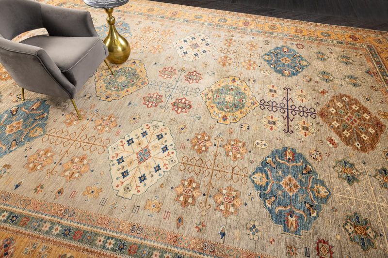 Пакистанский ковер из шерсти Carpet «KAZAK ROYAL» 227870-BRN-GLD 406 x 511 см