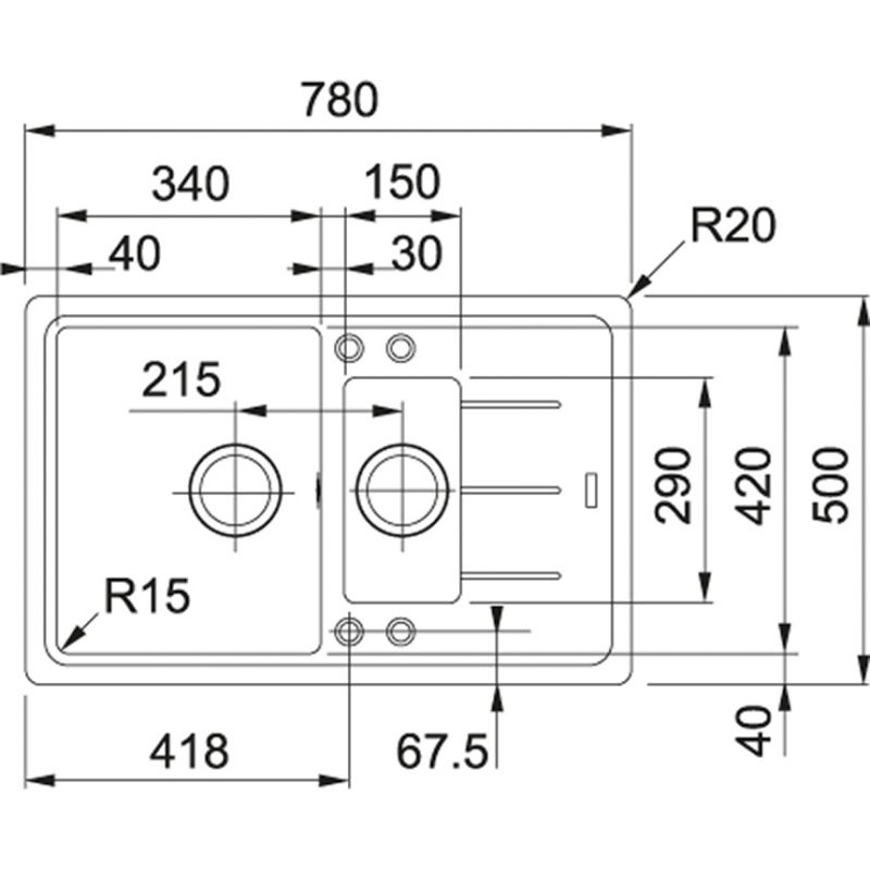 Мойка Franke Basis 114.0280.884 графит Fragranite