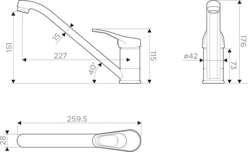 Смеситель для кухни Omoikiri Kado-Dc 4994161