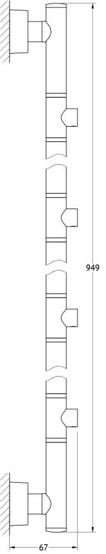Штанга настенная для 4-х аксессуаров 95 cm FBS Nostalgy NOS 076