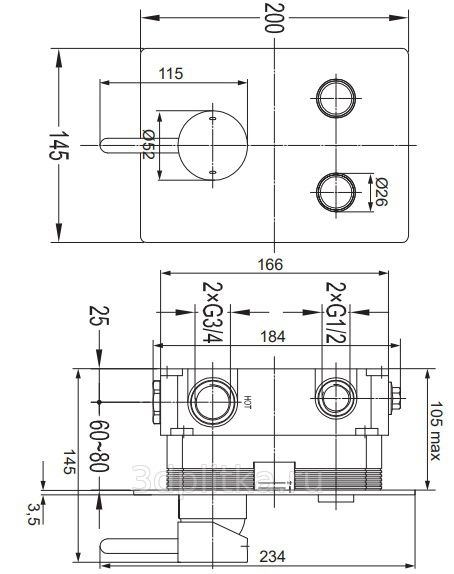 Смеситель для ванны Omnires Y Y1235GCCR