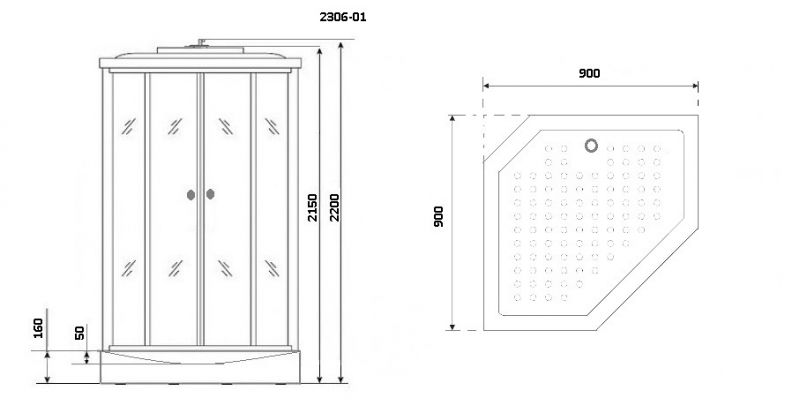 Душевая кабина Niagara Ultra 90/90/220 23060154 90x90