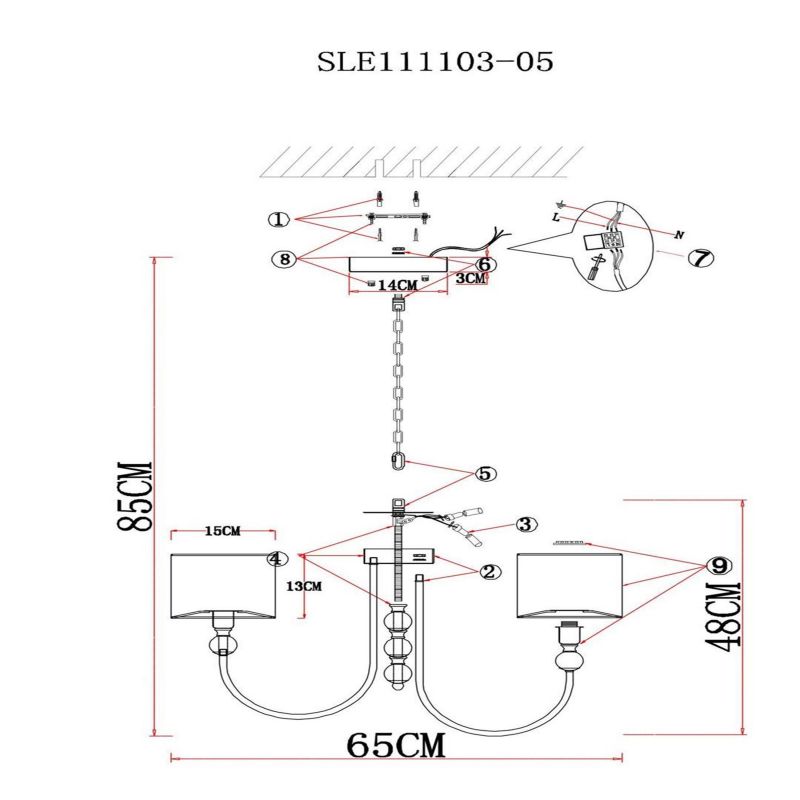 Светильник подвесной Evoluce LINNA SLE111103-05