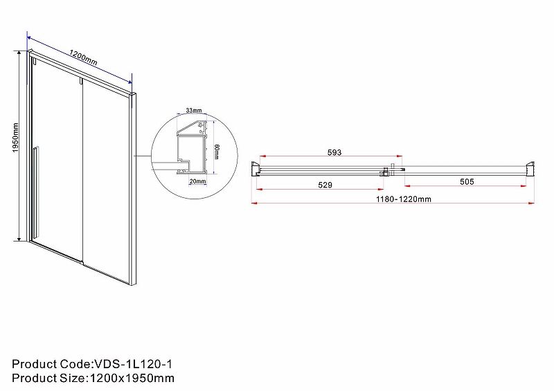 Душевая дверь Vincea Garda VDS-1L120CGB-1 фото 6