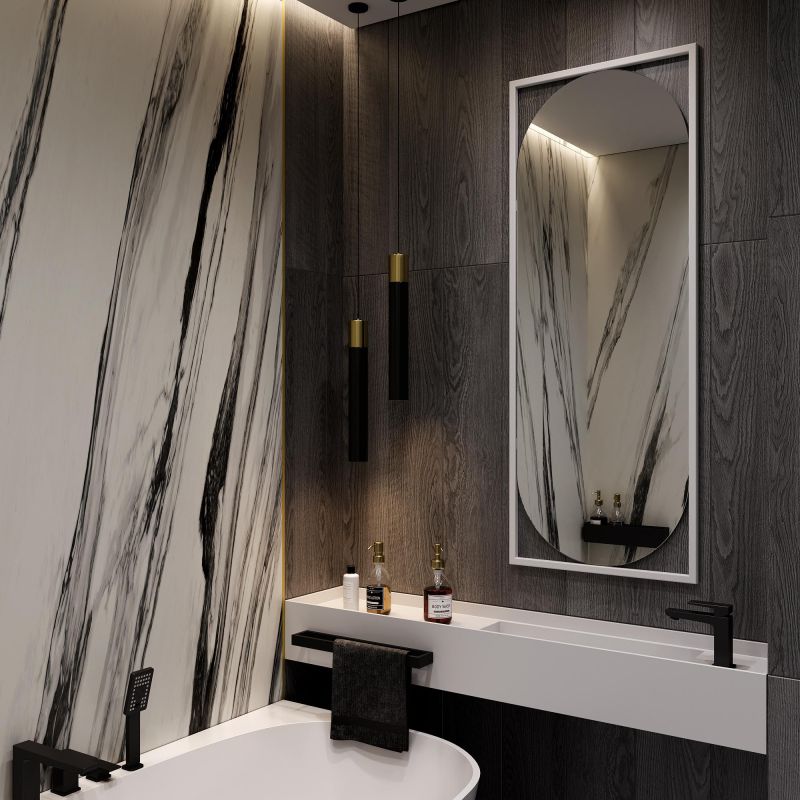 Настенное зеркало в раме GENGLASS KVADEN M BD-2374095 белое фото 4