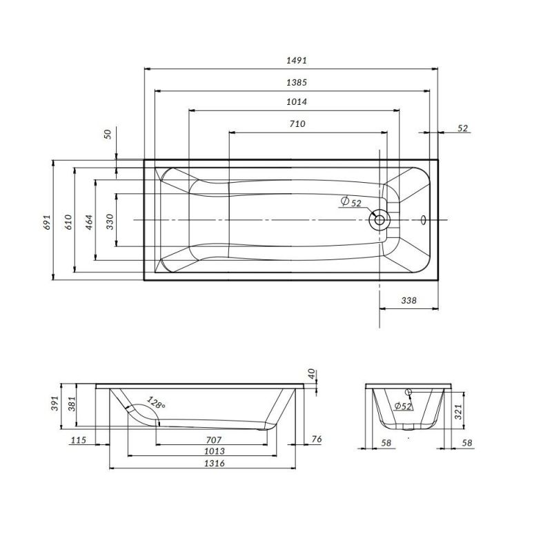 Ванна акриловая AM.PM Gem W90A-150-070W-A1 150х70 см. фото 5