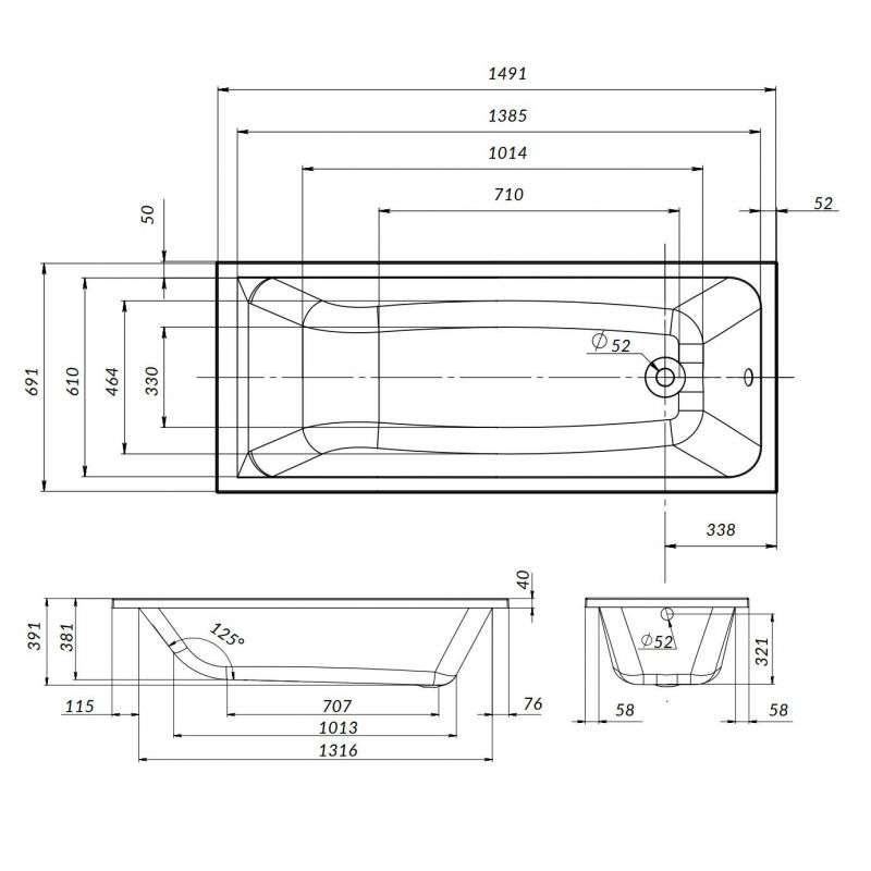 Ванна акриловая AM.PM Gem W90A-150-070W-A1 150х70 см. фото 10