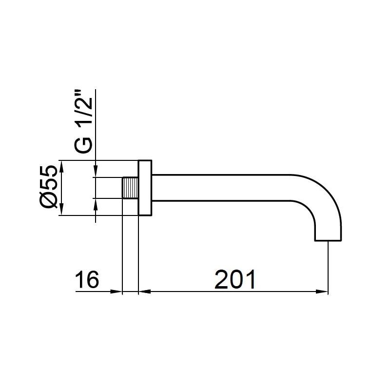 Излив Webert Elio AC0371560, черный