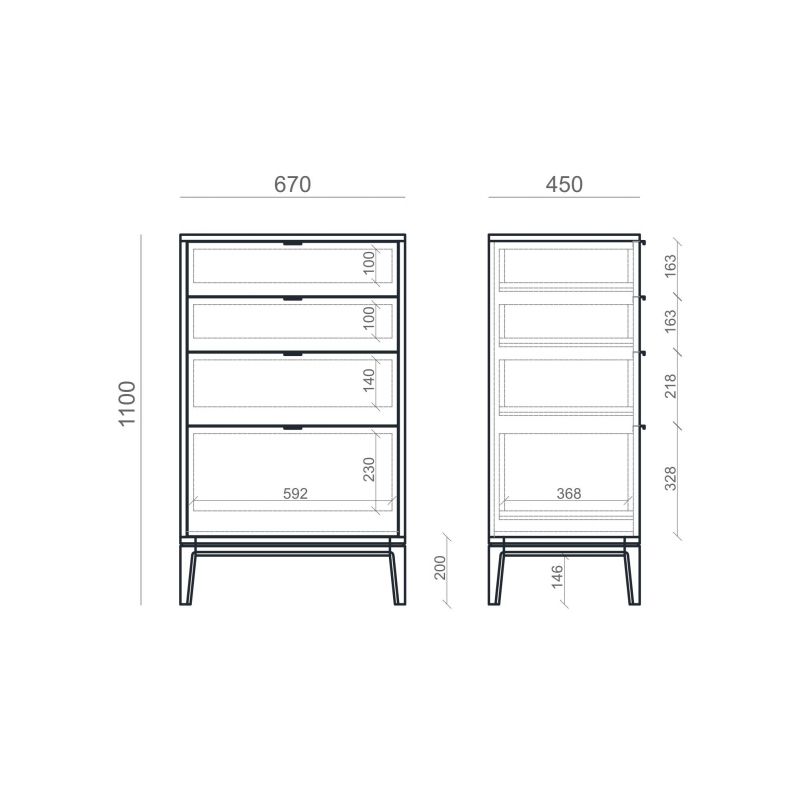 Высокий комод The IDEA INSPIRE TIMELESS BD-3041947