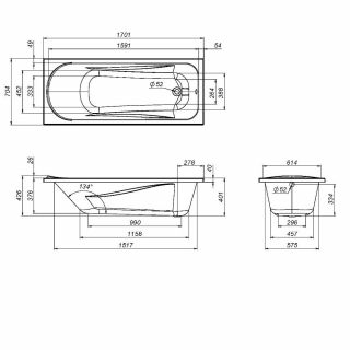 Каркас AM.PM Sense W76A-170-070W-R