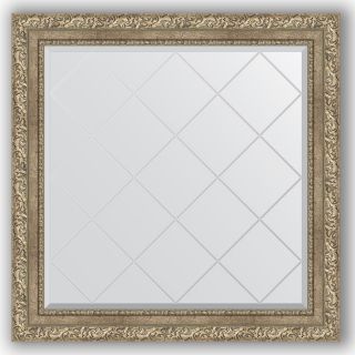 Зеркало с гравировкой в багетной раме 85x85 Evoform EXCLUSIVE-G BY 4315 виньетка античное серебро