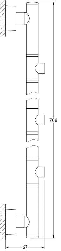 Штанга настенная для 3-х аксессуаров 71 cm FBS Nostalgy NOS 078