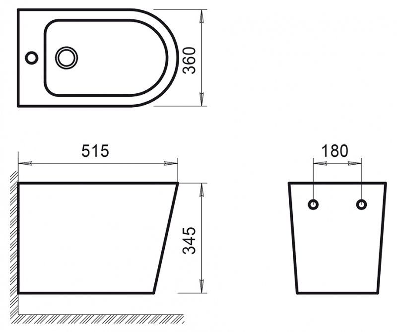 Биде подвесное BelBagno FLAY-R BB053BH