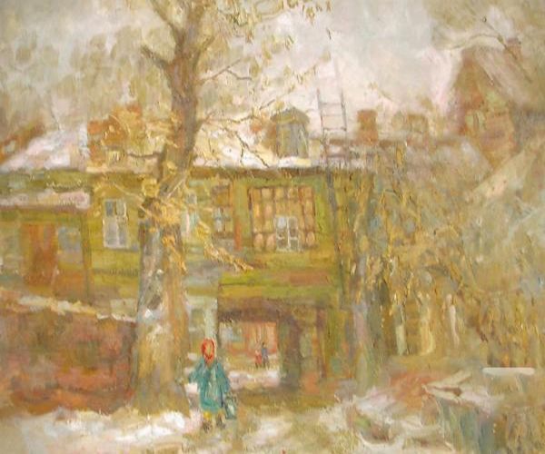 Картина "Дворик на улице Зарубина" 70x90 Слыщенко Елена фото 1