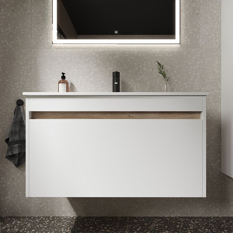 Тумба под раковину подвесная Sancos Smart SM90W белая 90 см фото 5