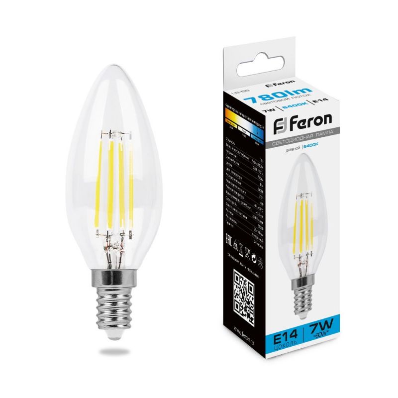 Лампа светодиодная Feron 7W 230V E14 6400K, LB-66 38227