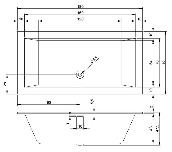 Акрилова ванна Riho Rething B107001005 180х90 см.