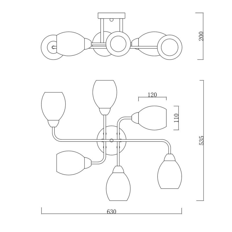 Светильник на штанге Escada  E27*60W 1132/6P Gold