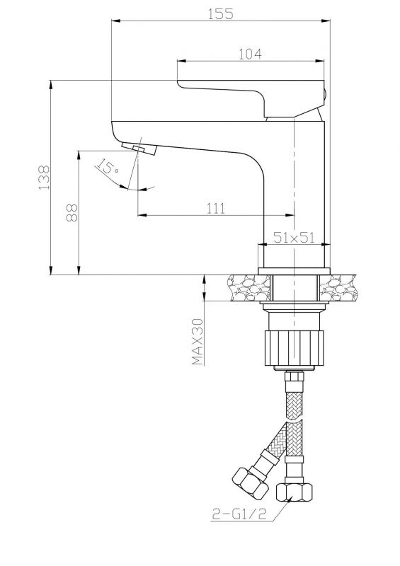 Смеситель для раковины ESKO Berlin BR26M