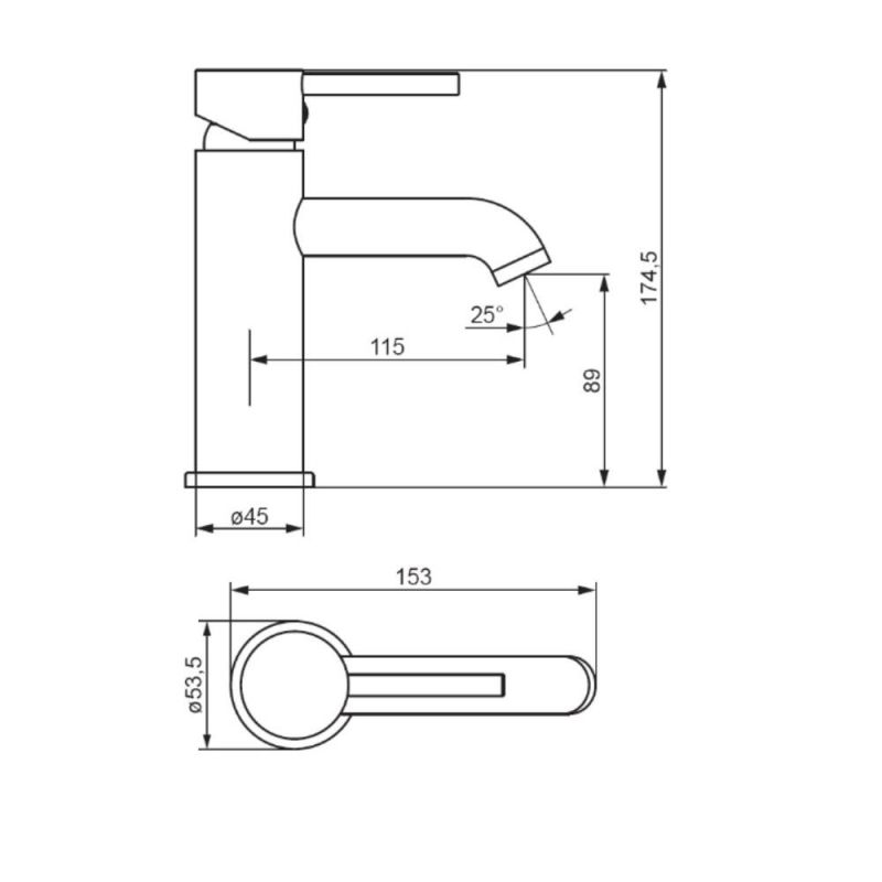 Смеситель для раковины Damixa Scandinavian Pure 360210600, золото