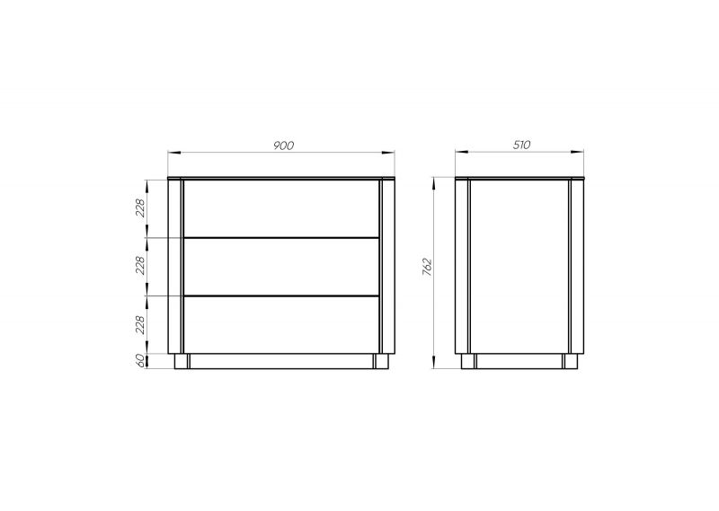 Комод  Ellipsefurniture Tammi 3 ящика ширина 90 см (белый) TM010201010101 фото 6