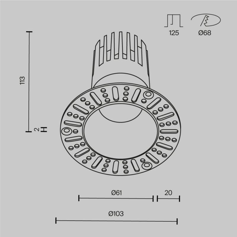 Встраиваемый светильник Maytoni Dip LED 4000К(белый) 15W DL122-15W-4K-TRS-B фото 4