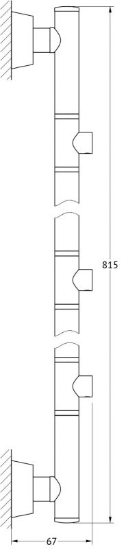 Штанга настенная для 3-х аксессуаров 82 cm FBS Vizovice VIZ 075 фото 2