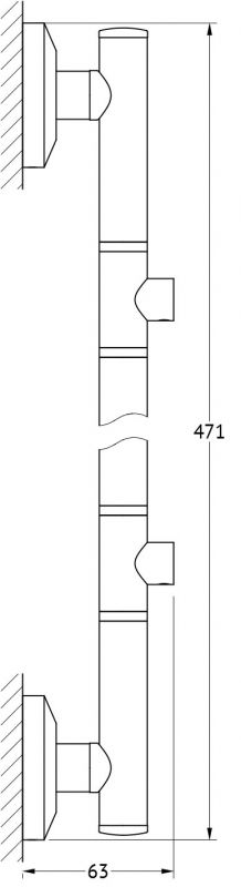 Штанга настенная для 2-х аксессуаров 47 cm FBS Standard STA 077