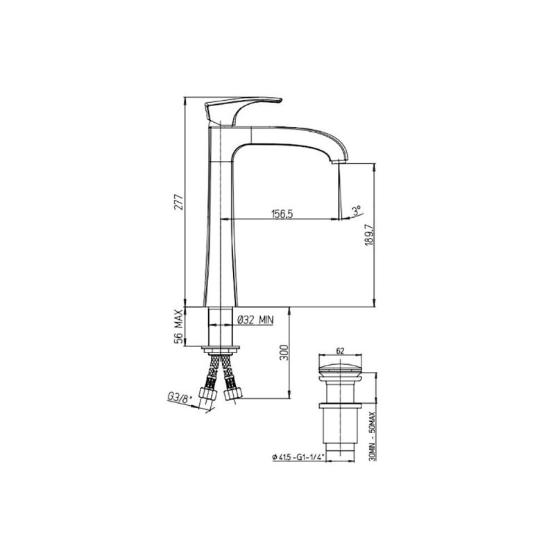 Смеситель для раковины с донным клапаном Paini Lady 89PW211LLLSSR