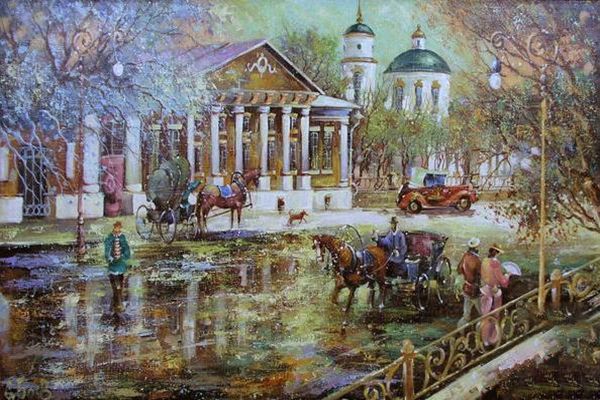 Картина "Москва. Никитская" 60x90 Боев Сергей