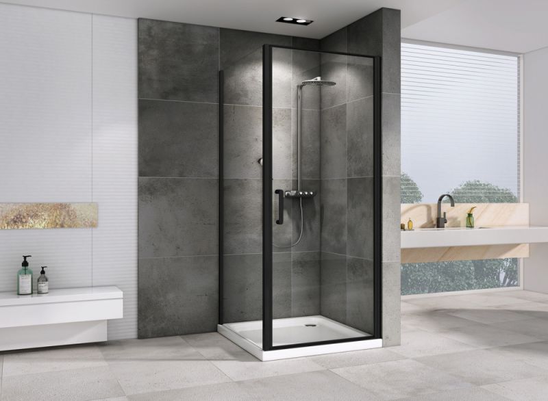 Душевой уголок ABBER Sonnenstrand AG04100B-S90B 100х90, профиль черный, стекло прозрачное фото 2