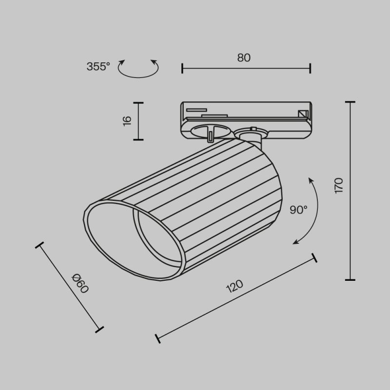 Трековый светильник Maytoni Technical TR087-1-GU10-W