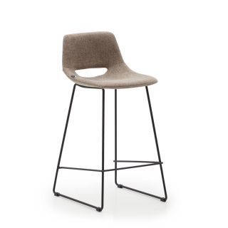 Полубарный стул коричневый с черными стальными ножками 65 см Zahara  La Forma (ex Julia Grup) BD-2608137