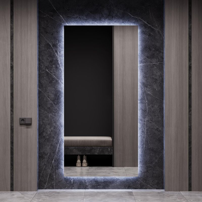 Зеркало безрамное с холодной подсветкой GENGLASS HALFEO NF LED XL BD-2990693 фото 2