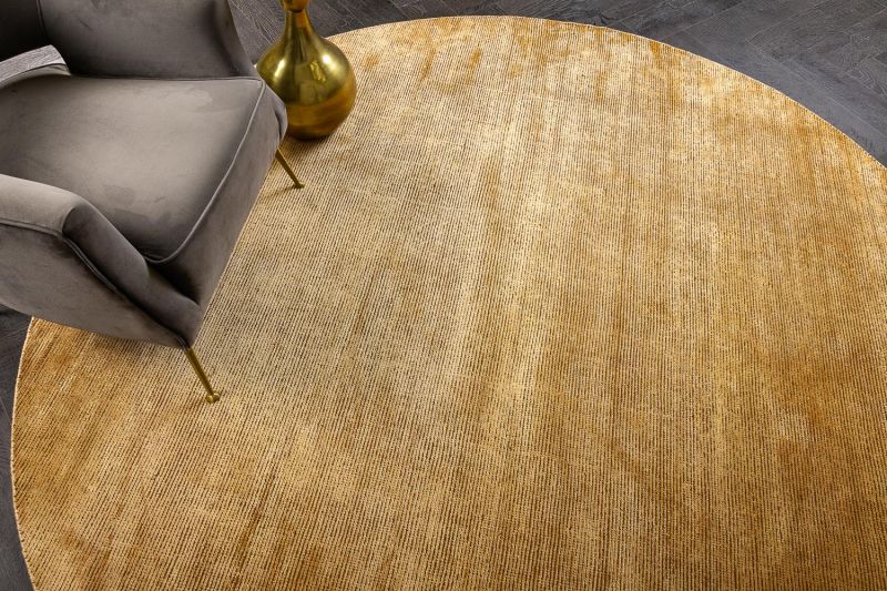 Индийский ковер из шерсти и арт-шёлка Carpet «MURUGAN» PLAIN-ANT-GLD-DC01/F033(Round) 248 x 248 см